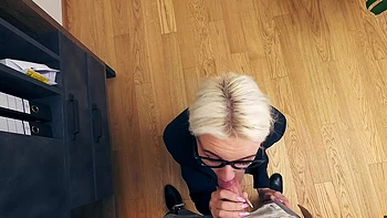 Blonde Daruma Rai rides Stanley’s cock on office table