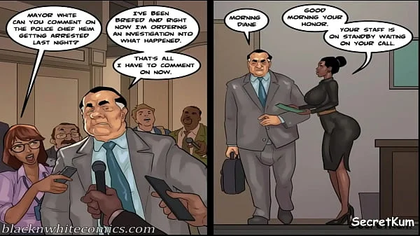 The Mayor S.#5 ep.#2 - Big Dick Boss Cums in his Secretary's Throat - Ebony office Babe