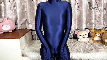 Amateur Latex Strip and Solo Masturbation