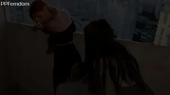 Lezdom Double Ass Worship In Dirty Public Places With Mistresses Agma And Sofi And Their Lesbian Slave