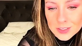 Redhead Babe Masturbates Huge Boobs in Lingerie