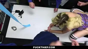 Tiny Shoplifter Caught Again and This Time She Got Gangbanged By 5 Officers - Fuckthief.com