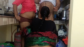 Neighbor Bachelor Fucks Married Woman and Stepsister Threesome