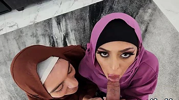 Sophia Leone and Aubrey Babcock have ass-fucking fun with guy