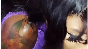 Hot Ebony Babe Deep Throating Dick In Car With Tons Of Spit